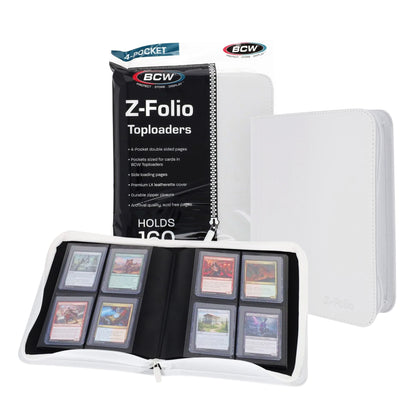 BCW Z-Folio 3-Pocket Lx Album - Toploaders - White – front product view