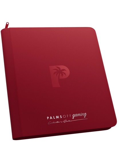 Palms Off Gaming 12 Pocket Red Zip Binder + 500 Standard Sleeves