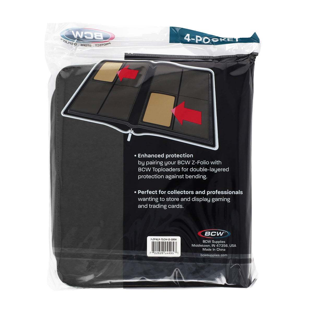 BCW Z-Folio 4-Pocket Lx Album - Toploaders - Black – rear view