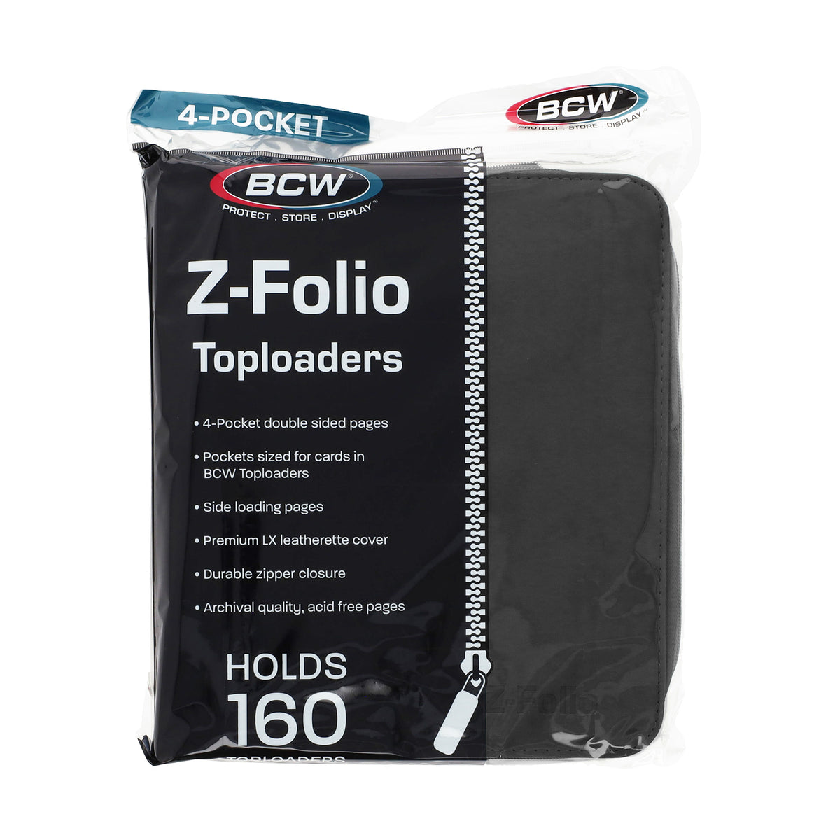 BCW Z-Folio 4-Pocket Lx Album - Toploaders - Black – front product view