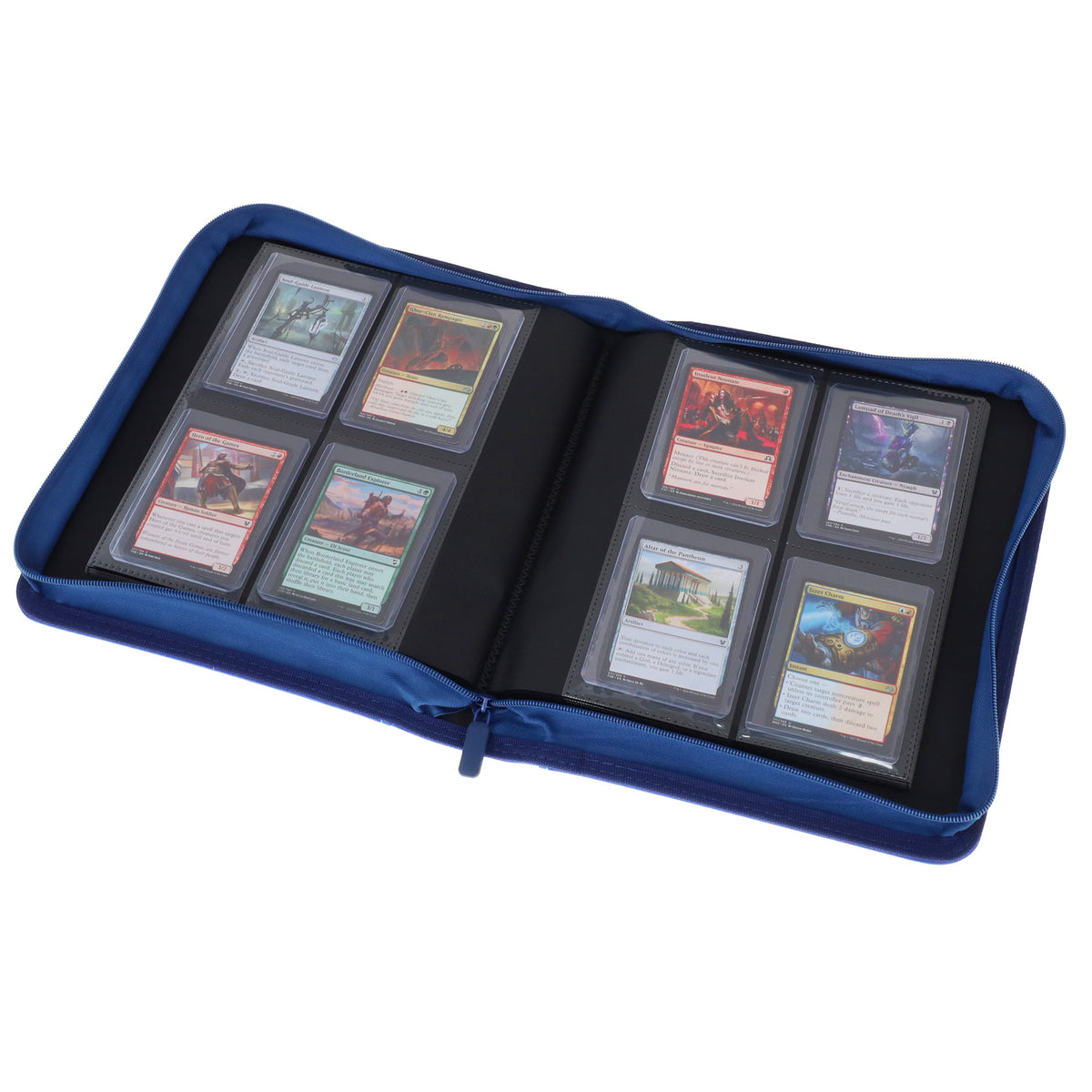 BCW Z-Folio 4-Pocket Lx Album - Toploaders - Blue – open view
