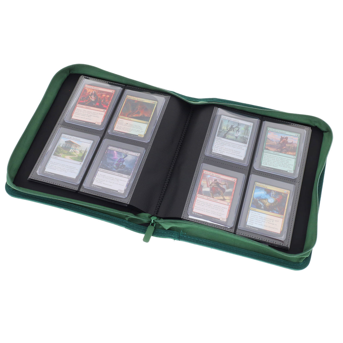 BCW Z-Folio 4-Pocket Lx Album - Toploaders - Green – open view