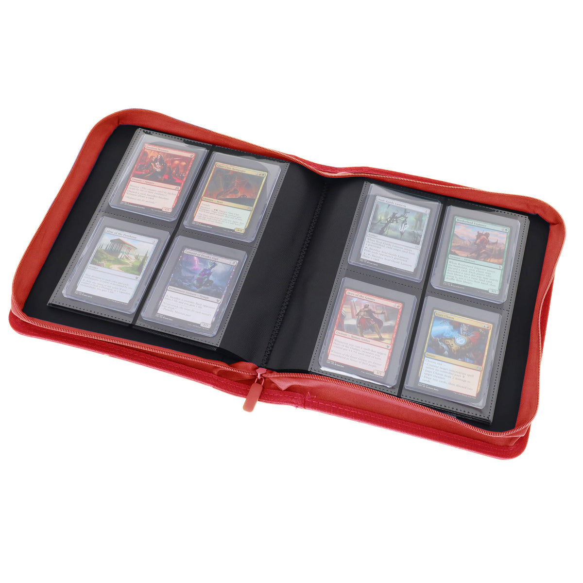 BCW Z-Folio 4-Pocket Lx Album - Toploaders - Red – open view