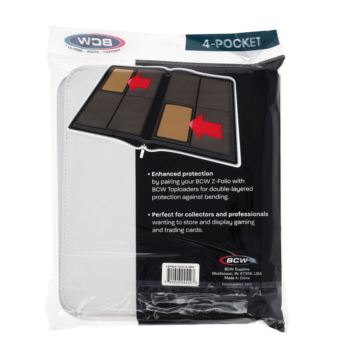 BCW Z-Folio 3-Pocket Lx Album - Toploaders - White – rear view