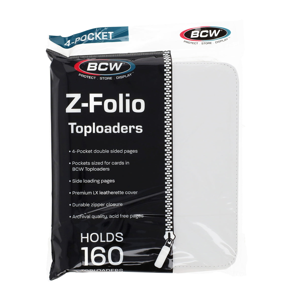 BCW Z-Folio 3-Pocket Lx Album - Toploaders - White – front product view