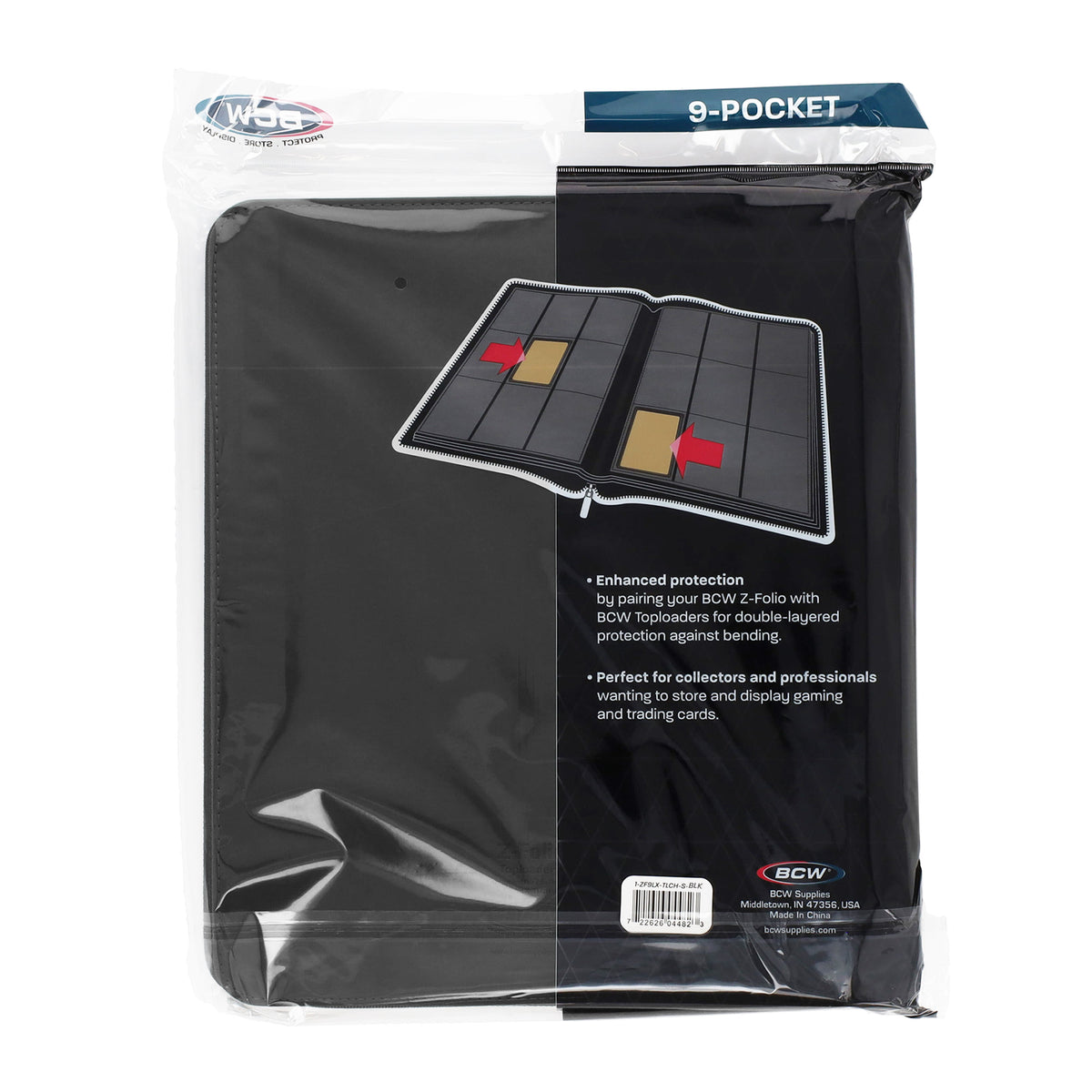 BCW Z-Folio 9-Pocket Lx Album - Toploaders - Black – rear view