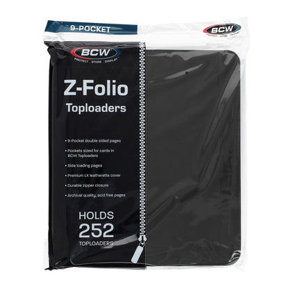 BCW Z-Folio 9-Pocket Lx Album - Toploaders - Black – front product view