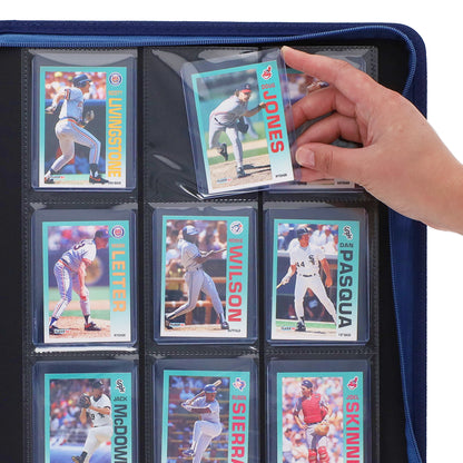 BCW Z-Folio 9-Pocket Lx Album - Toploaders - Blue – in-use view