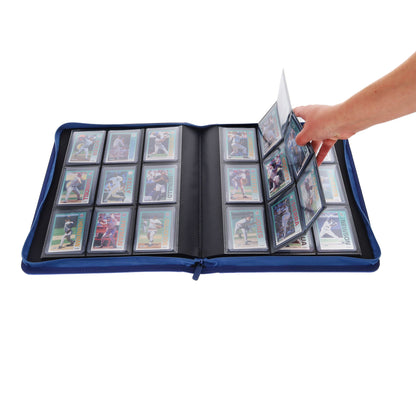 BCW Z-Folio 9-Pocket Lx Album - Toploaders - Blue – in-use view
