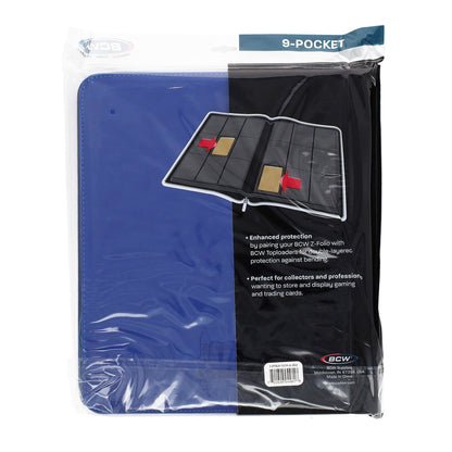 BCW Z-Folio 9-Pocket Lx Album - Toploaders - Blue – rear view