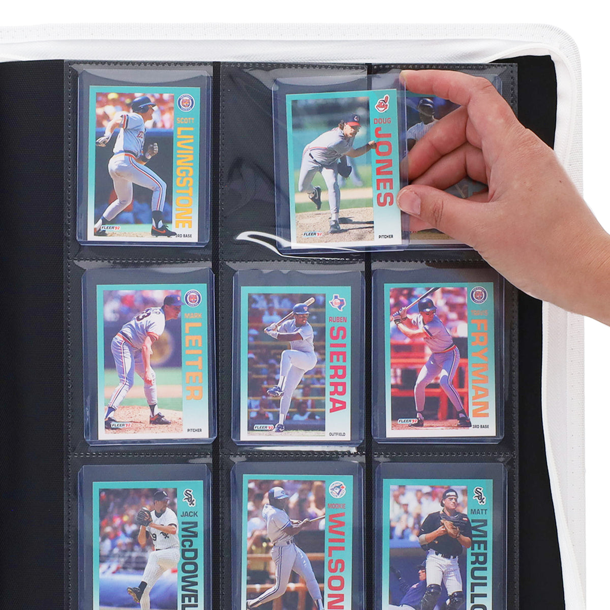 BCW Z-Folio 9-Pocket Lx Album - Toploaders - White – in-use view