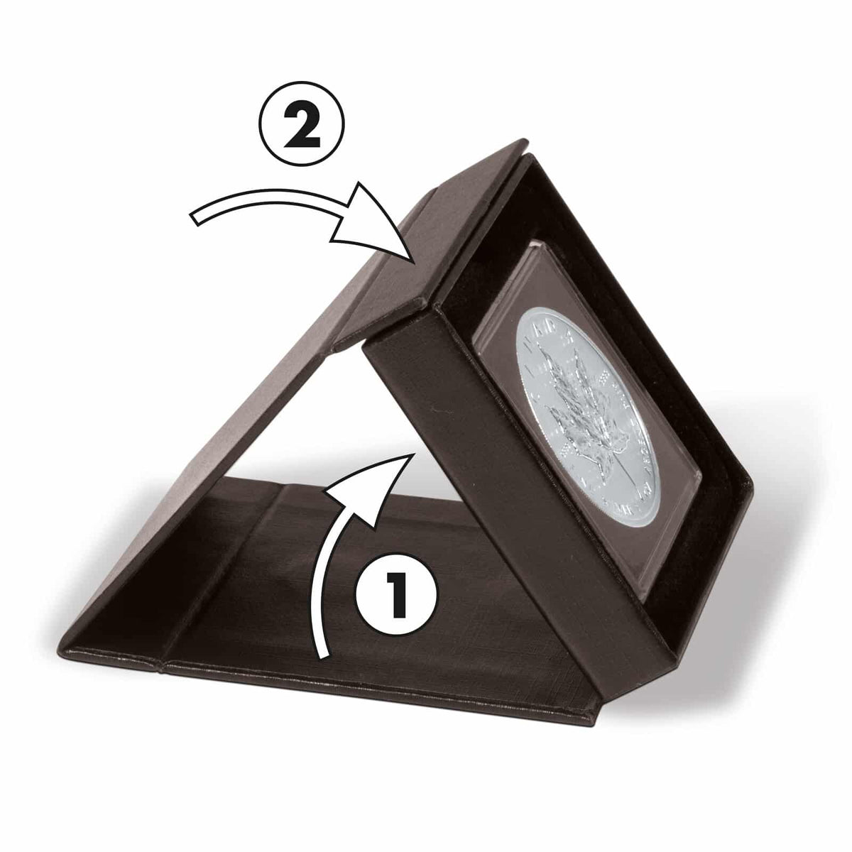 AIRBOX coin etui with display function for 4 QUADRUM capsules, black