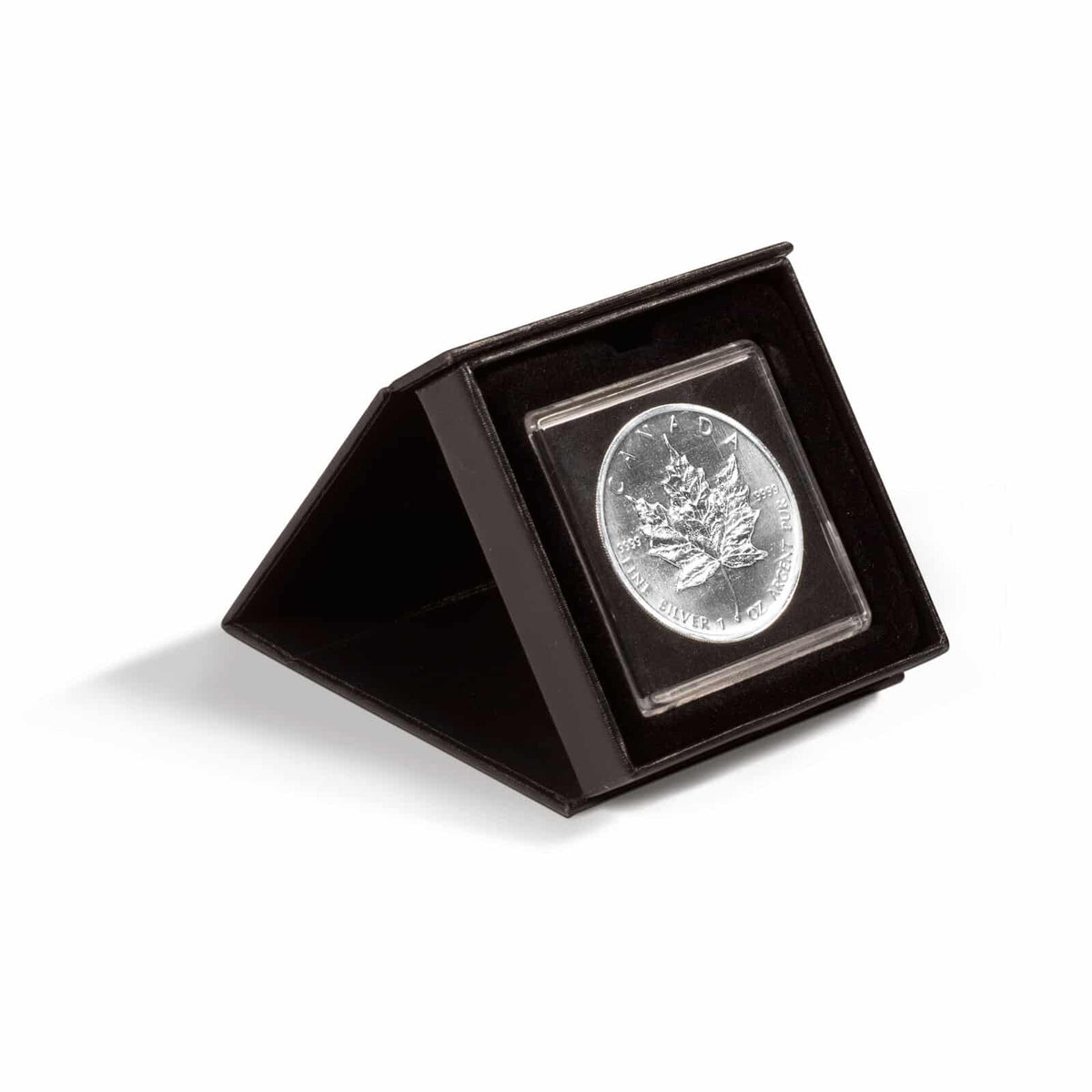 AIRBOX coin etui with display function for 1 QUADRUM capsule, black