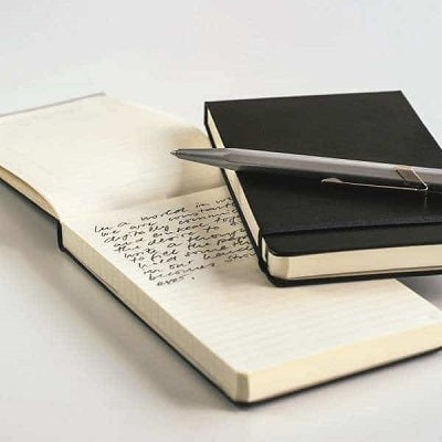 Reporter Notepad Pocket (A6) Hardcover, 94 Numbered Sheets/188 Pages, Black, Squared