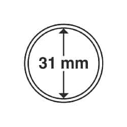 Coin Capsules, Inner Diameter 31mm, 100 per pack