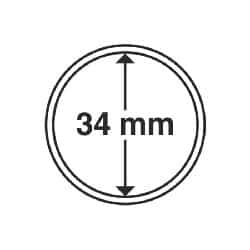 Coin Capsules, Inner Diameter 34mm, 100 per pack