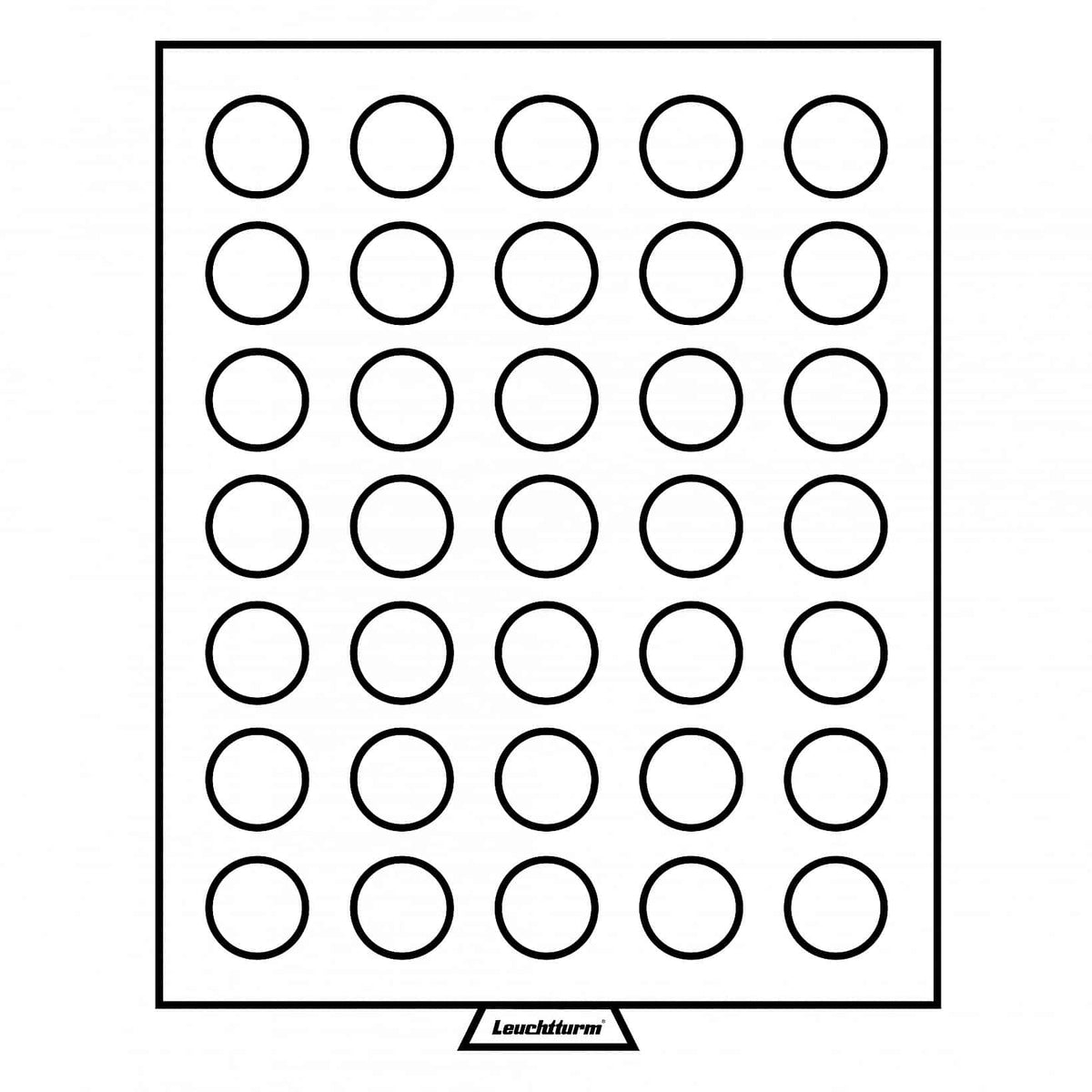 Coin Box 35 round compartments with 31mm diameter, smoke coloured