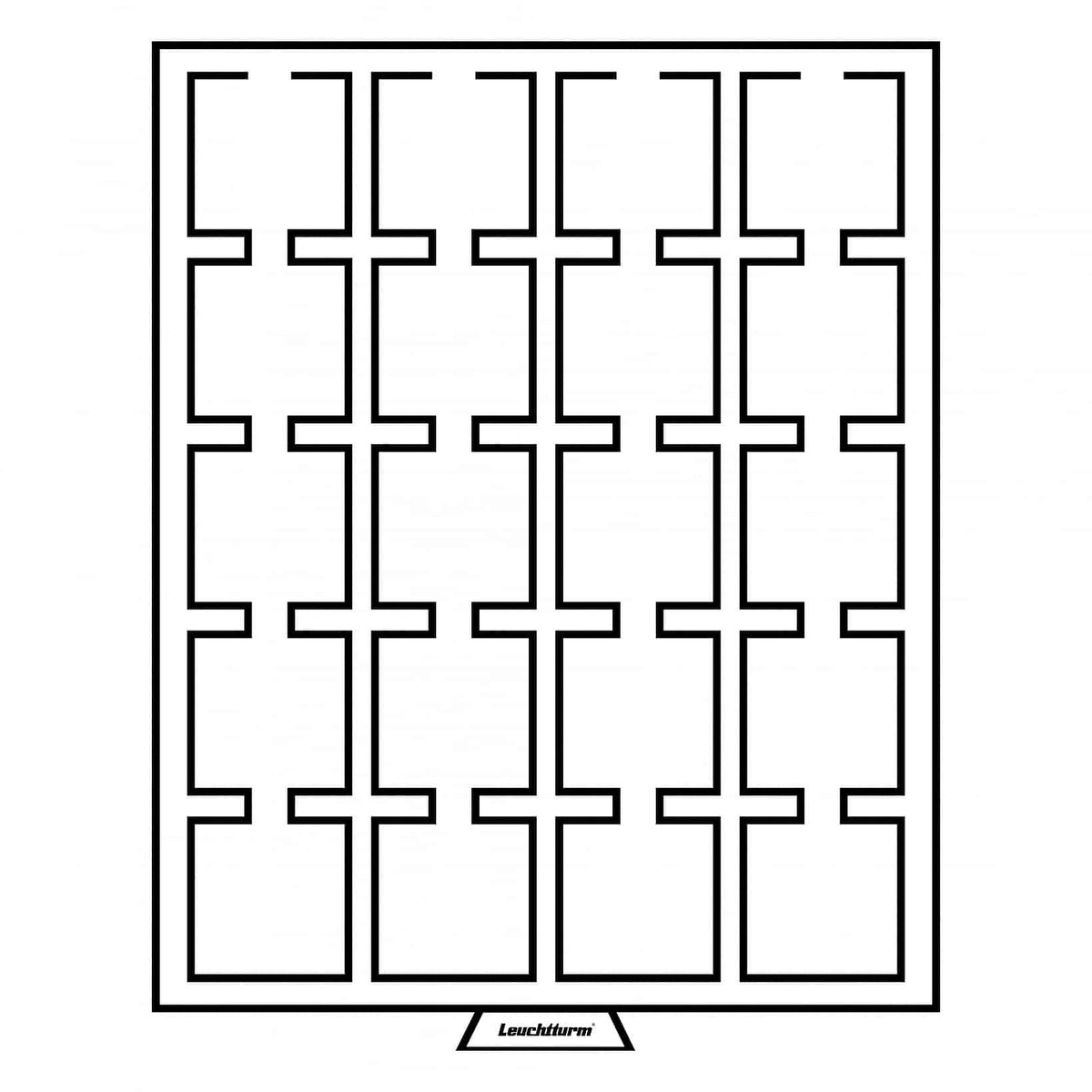 Coin Box QUADRUM, 20 square compartments 50 x 50mm, smoke coloured, with black drawer