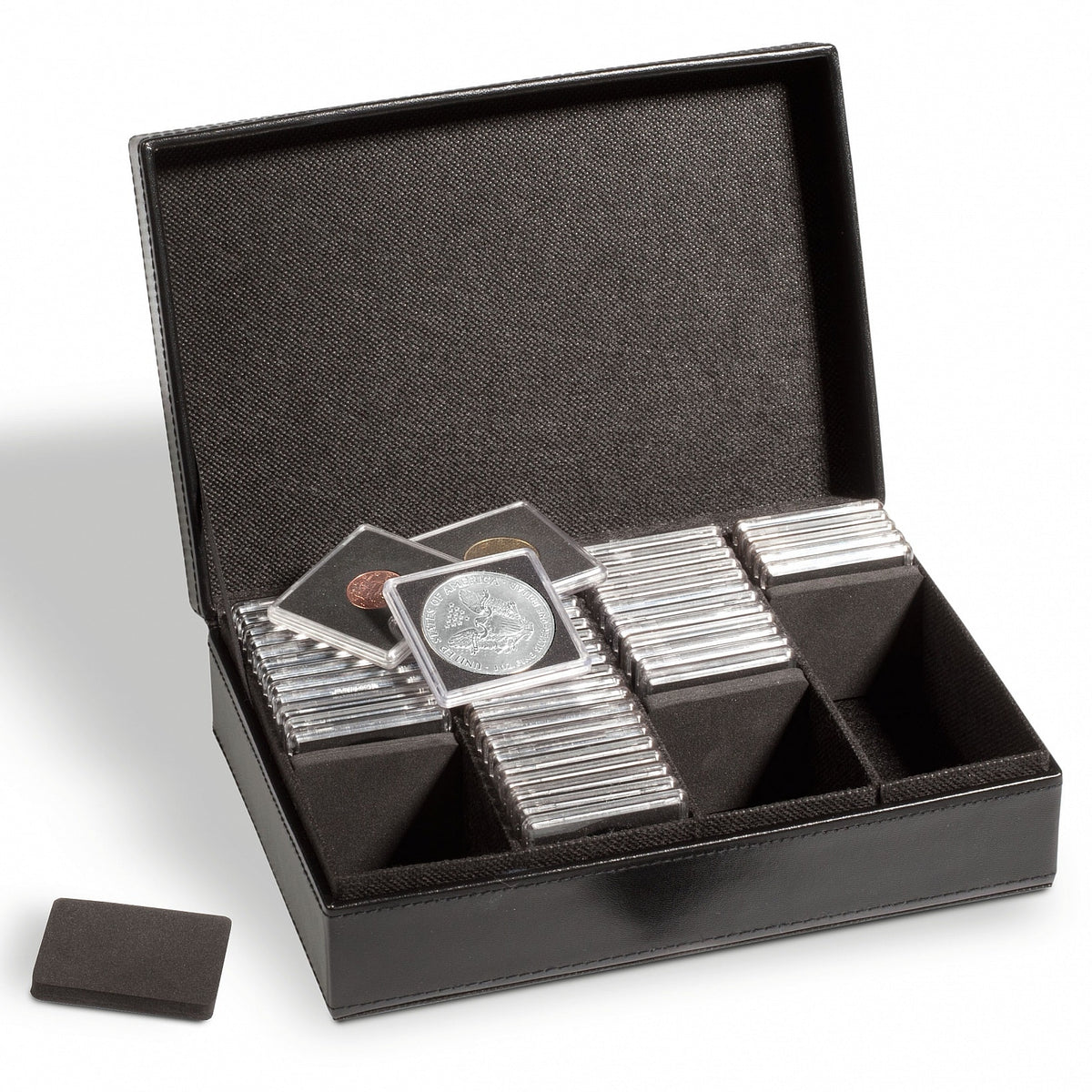 Coin case for 100 QUADRUM Coin Capsules, black