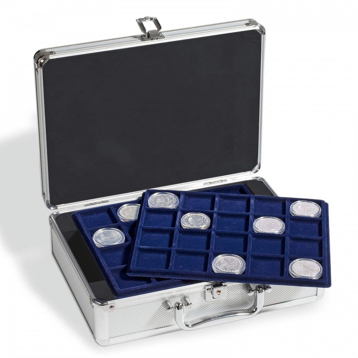Coin Case for 144 2-Euro coins in capsules, includes 6 Coin Trays