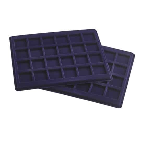 Coin Trays for 24 coins up to33mm diameter, blue, for small coincases