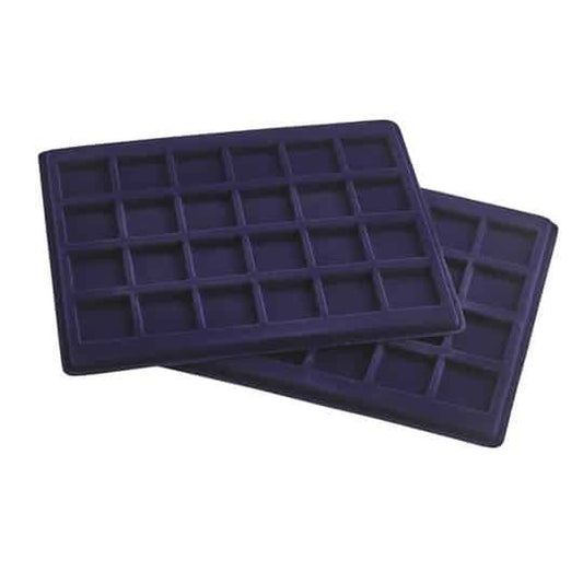 Coin Trays for 24 coins up to33mm diameter, blue, for small coincases