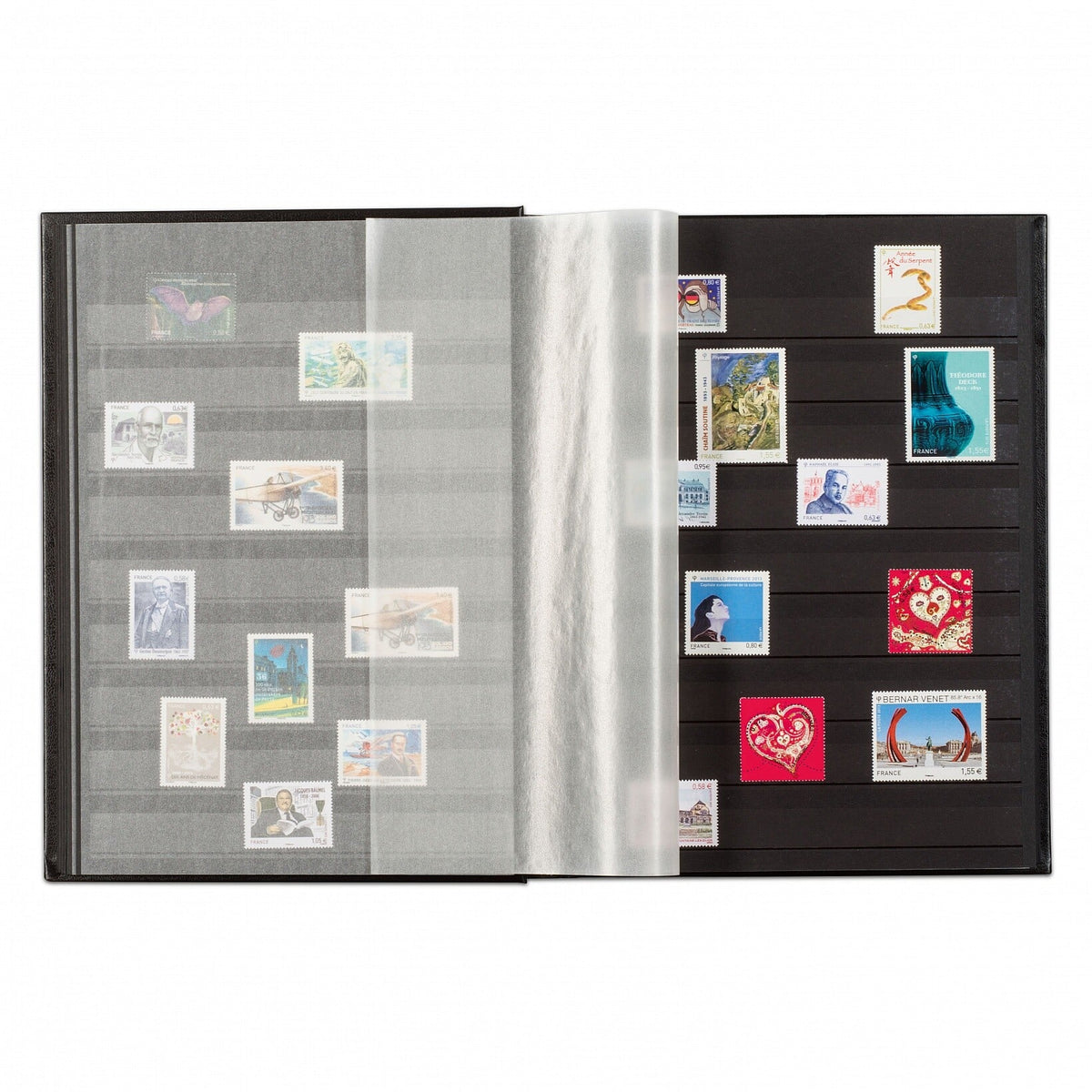 A4 Stockbook COMFORT, 64 black pages, padded cover, green