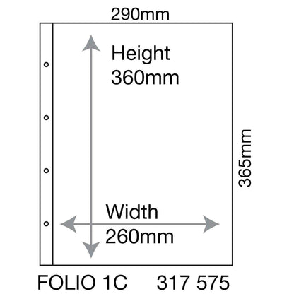 Plastic Pockets FOLIO, 1-way division, clear