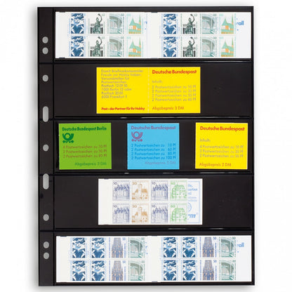 Plastic pockets GRANDE, with 5 horizontal stripes, black- double sided