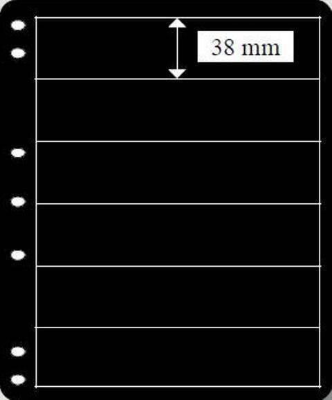 Hagner Single Sided Black Stocksheets - 6 Strips (Pack 10)