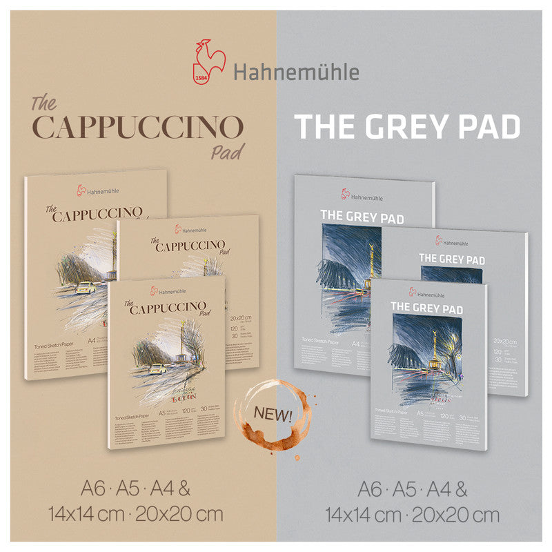Hahnemühle Grey Pad and Cappuccino Pad range in assorted sizes