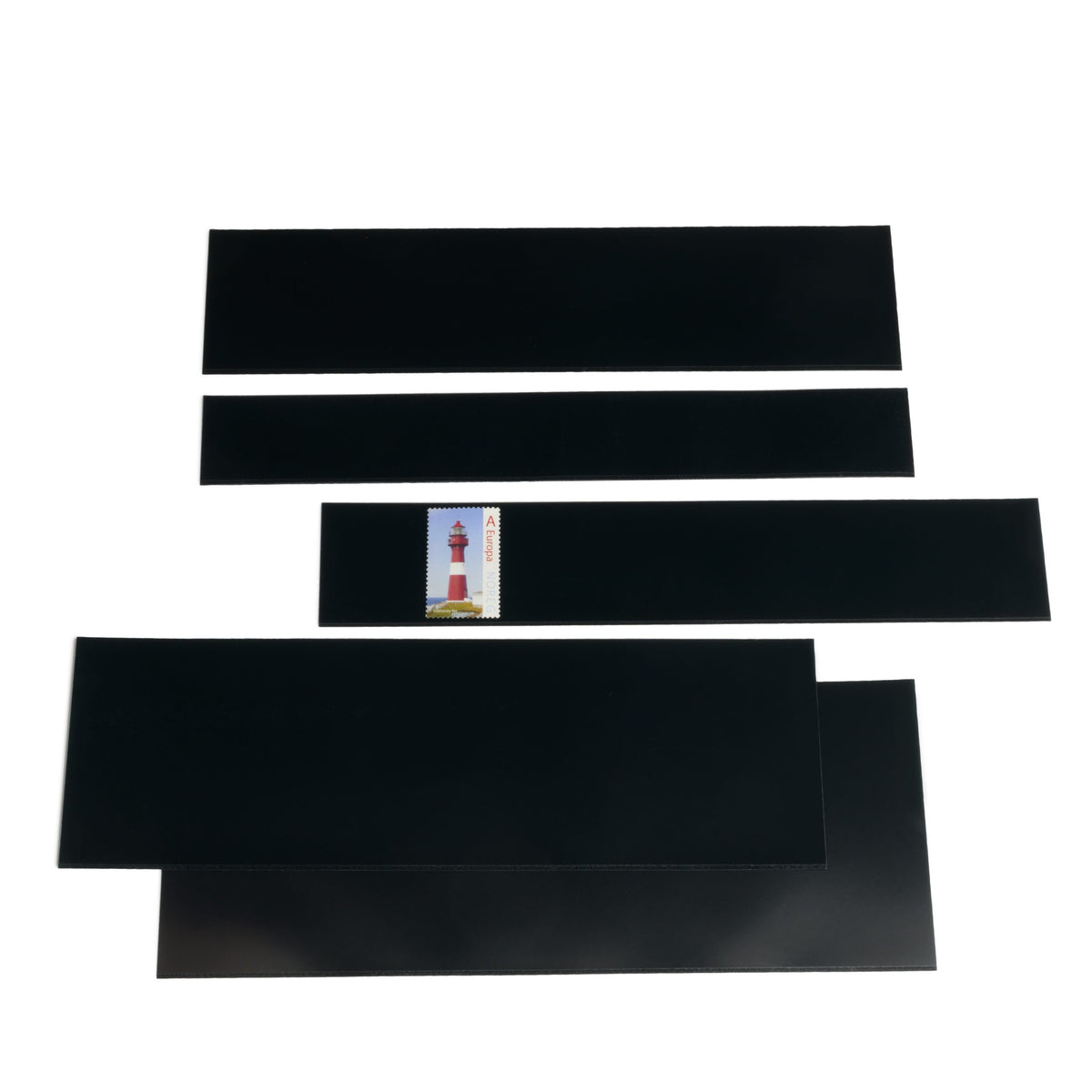HAWID strip assortment, 500 strips 217 x 26-160mm, black carrier film