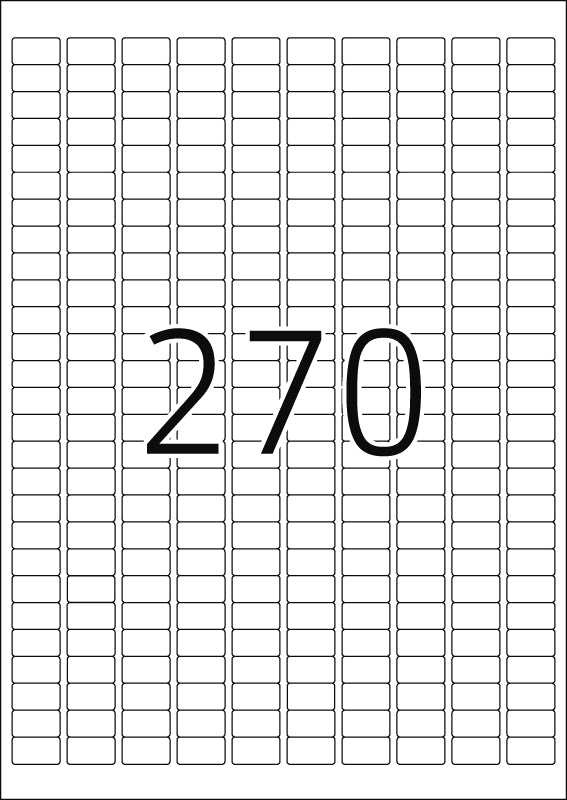 Removable Labels A4, 17.8 x 10mm, White, Movables Technology