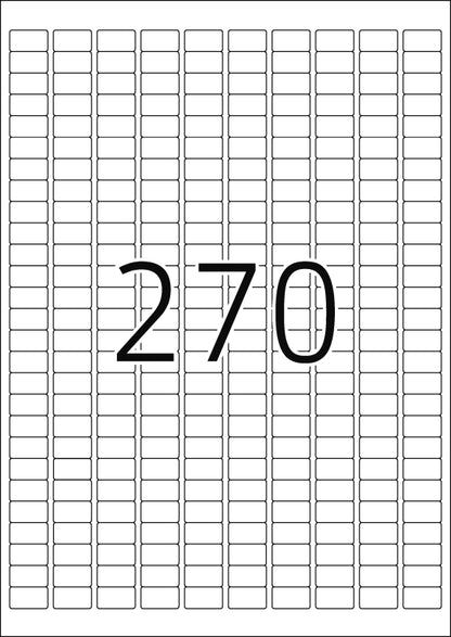 Removable Labels A4, 17.8 x 10mm, White, Movables Technology