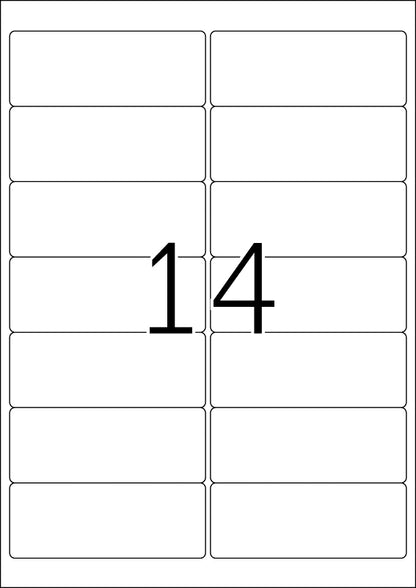 Address Labels made of Recycled Paper A4, 99.1 x 38.1mm, White, Permanent Adhesion
