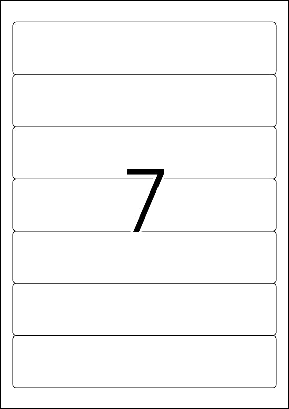 File Labels A4, 192 x 38mm, Natural-White, Recycled Blue Angel, for Narrow Files (Short)