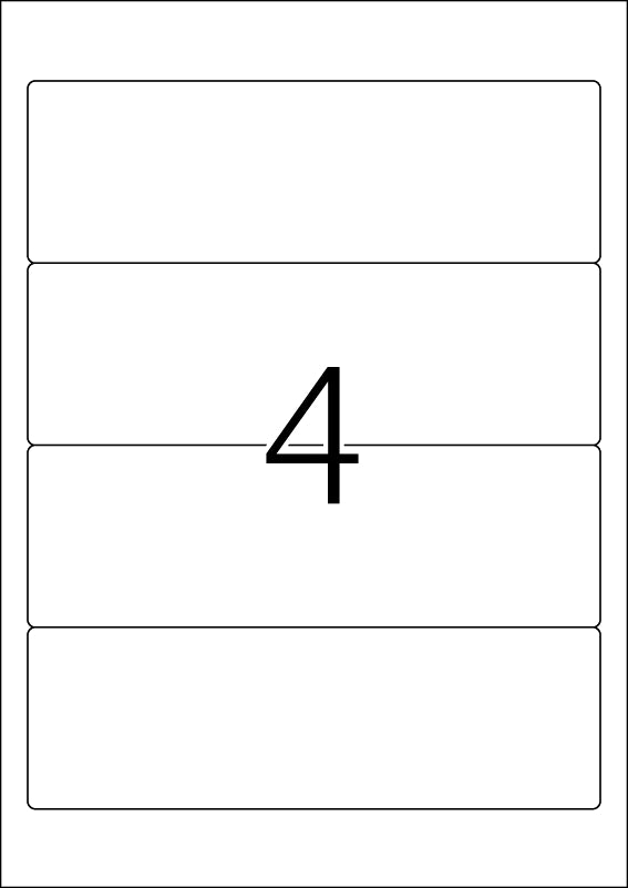 File Labels A4, 192 x 61mm, Natural-White, Recycled Blue Angel, for Wide Files (Short)