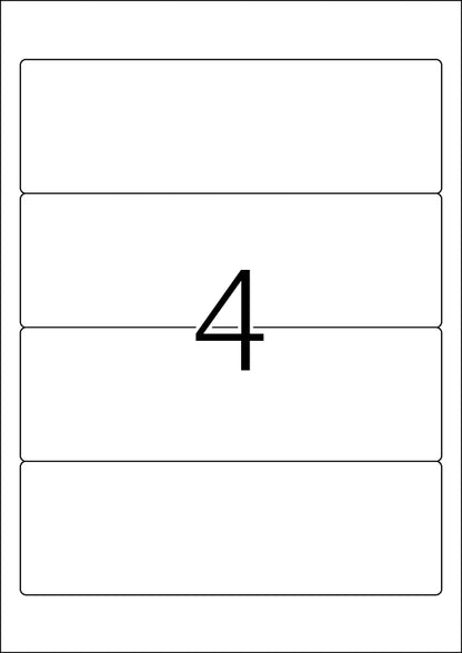 File Labels A4, 192 x 61mm, Natural-White, Recycled Blue Angel, for Wide Files (Short)