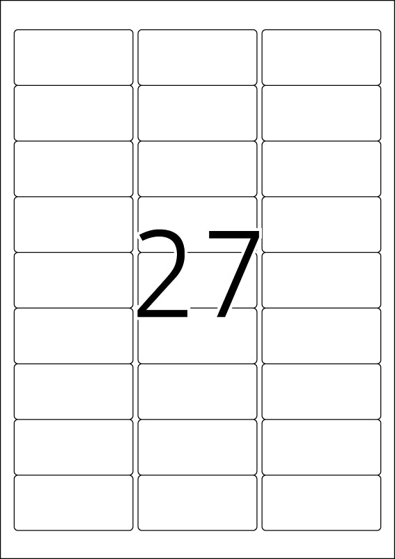 Power Labels, with Strong Adhesion A4, 63.5 x 29.6mm, made of Paper