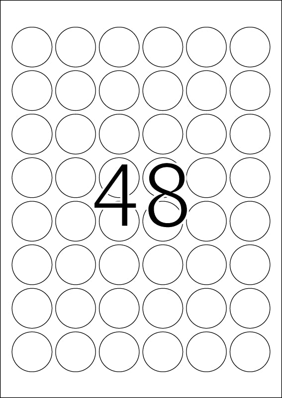 Power Labels, with Strong Adhesion A4, 30mm, made of Paper