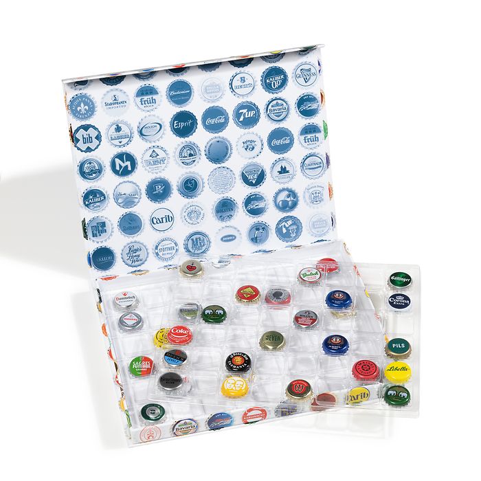 Cassette for 96 bottle caps, square panels