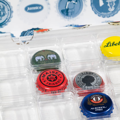 Cassette for 96 bottle caps, square panels