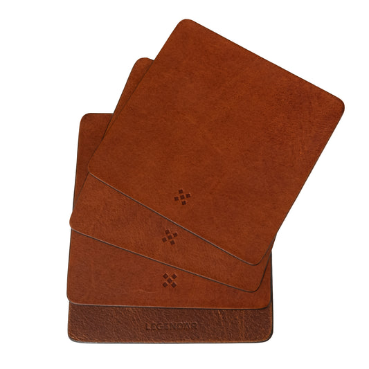 LEGENDÄR Leather Coaster DRYNK - chestnut