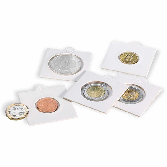MATRIX coin holders, white, inside diameter 25mm, self-adhesive, pack of 100