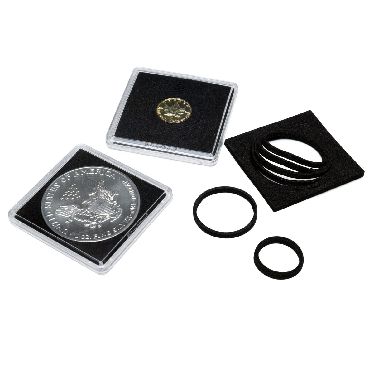 Square Coin capsules QUADRUM 16 - 41mm, Pack of 10