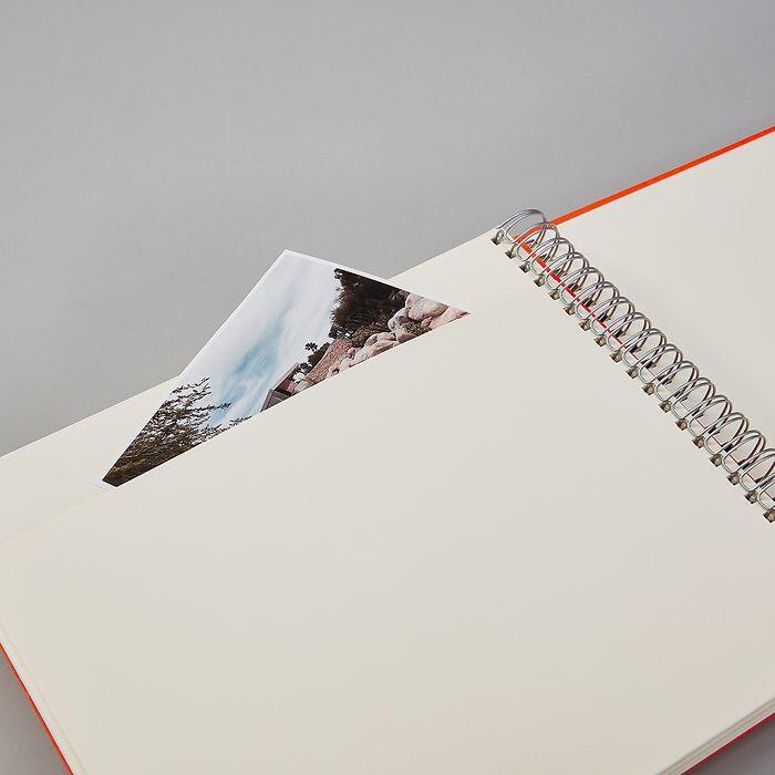 Photo Album, Spiral Bound, Maxi Mucho, Cream Pages, Orange