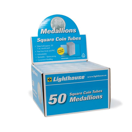 Lighthouse Coin Tubes for Medallions size (40.00mm) - Box of 50
