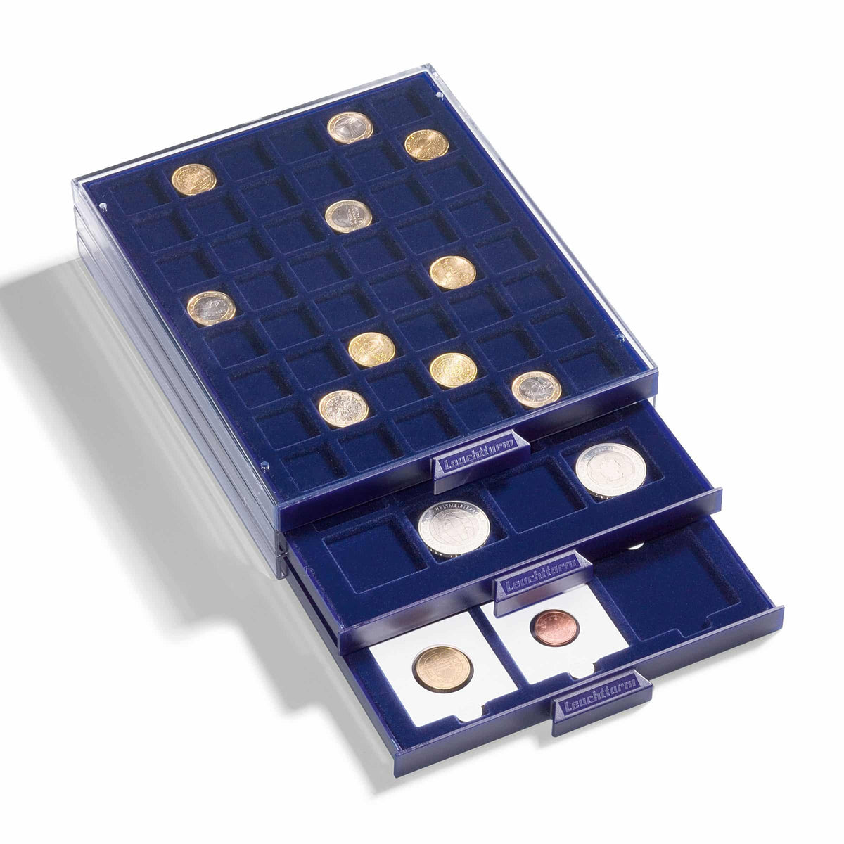 Coin Box SMART, with 30 square compartments up to 33mm diameter