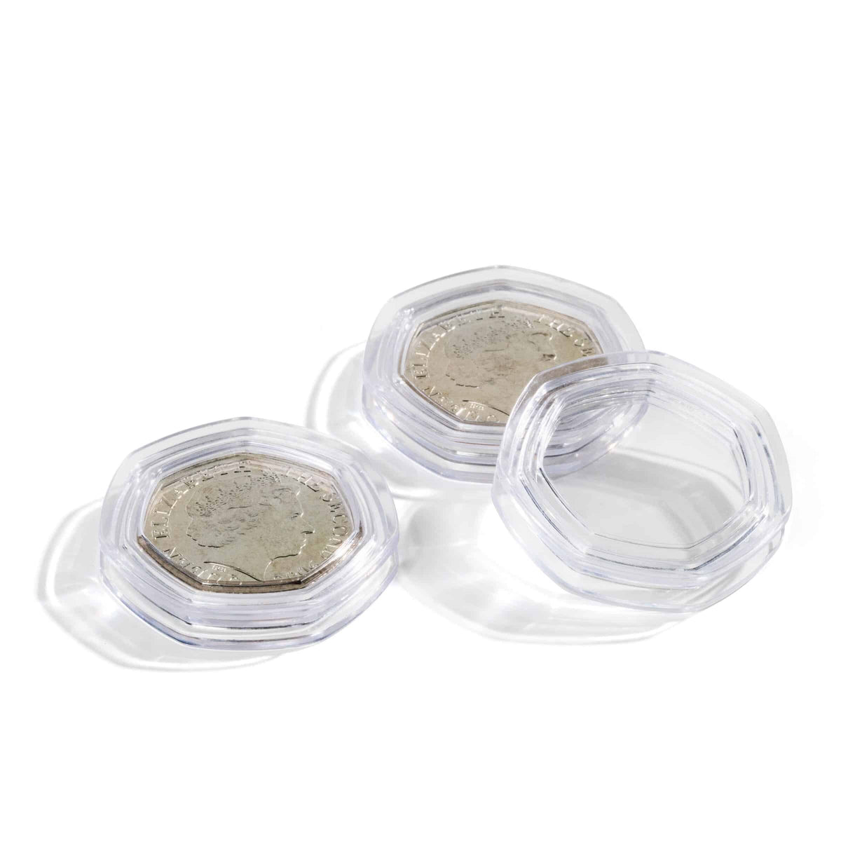 Lighthouse Coin Capsules CAPS for 50 Pence 27.3mm, pack of 10