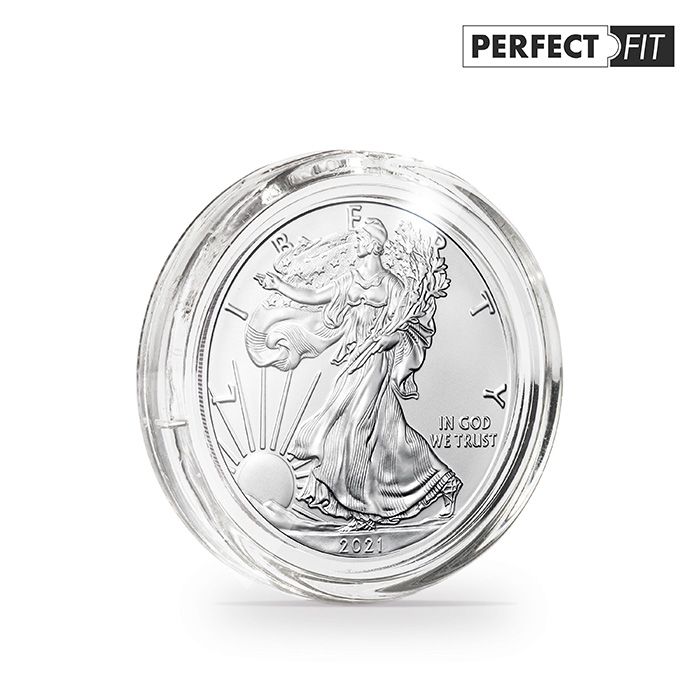 Ultra coin capsules Perfect Fit for 1 oz. Silver 40.6mm (e.g. American Eagle), pack of 10